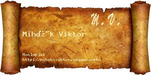 Mihók Viktor névjegykártya